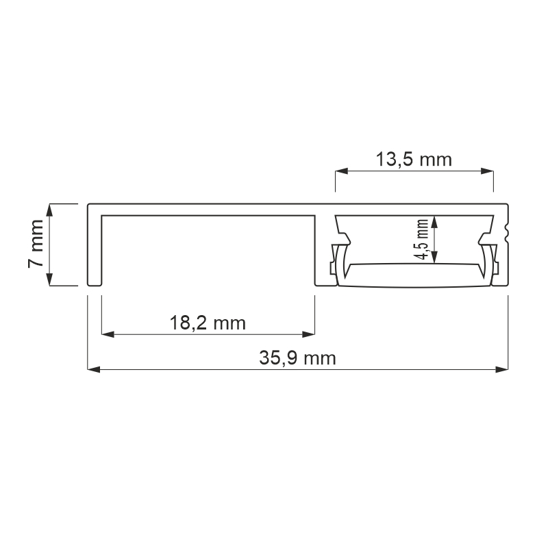 Soklový LED profil SOKL-LIGHT, stříbrný + mléčný difuzor, 2m